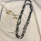 Lot of 2 Black and White Bead Necklaces