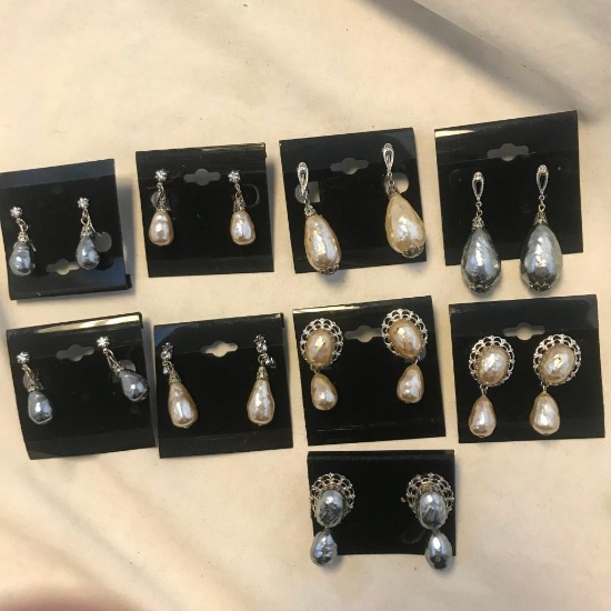 Lot of 9 Similar Style Pierced Earrings