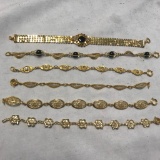 Lot of 6 Misc. Gold-Toned Bracelets