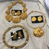 Lot of 3 Misc. Gold-Toned Necklaces and Earring Sets