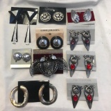 Lot of 10 Silver-Tone Clip-On Earrings