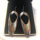 Pair of Large Sterling Silver Pierced Earrings