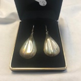 Pair of Large Sterling Silver Pierced Earrings