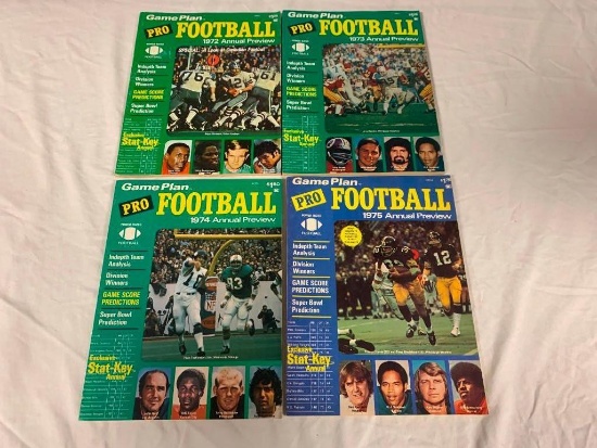 4 Pro Football Annual Preview Magazines 1972-1975