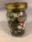 Jar of Scrap Costume Jewelry for Parts. Crafts