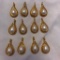 Lot of 12 Identical Faux Pearl and Gold-Toned Clips
