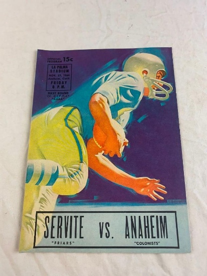 Servite Vs Anaheim 1964 Football Game Program