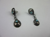 Pair of .925 Silver Turquoise Earrings
