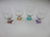 Lot of 4 Multicolored Wine Glasses 5.5