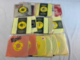 Lot of 25 vintage EPIC 45 RPM Records includes Bobby Vinton, Rolf Harris, Roy Hamilton, Dave Clark