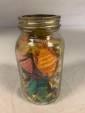 Jar of Scrap Costume Jewelry for Parts, Crafts