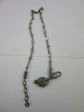 .925 Silver Heart Pendant Necklace 10.25