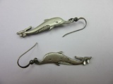 Pair of .925 Silver Dolphin Design Earrings 6g