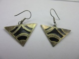 Pair of .925 Silver Triangular Design Earrings