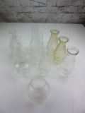 Lot of 10 Glass Kerosene Lamp Covers of Various Sizes