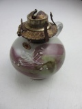 Vintage Ceramic Floral Design Kerosene Lamp 6
