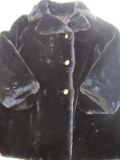 Vintage Women's Borgana Black Faux Fur Jacket Sz 8
