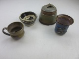 Lot of 4 Pieces of Various Ceramic Stoneware