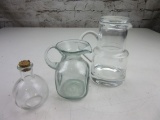 Lot 3 Glass Pitchers/ Flask