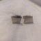 Pair of Square Silver-Tone Cuff Links
