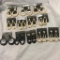 Lot of 12 Pairs of Black and White Pierced Earrings