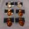 Lot of 6 Identical Style Face Brooches