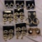 Lot of 9 Gold-Tone Clip-On Earrings