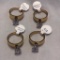 Lot of 4 Identical Cubic Zirconia Rings with Gold-Toned Bands