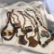 Lot of 4 Brown Bead Statement Necklaces