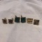 Lot of 3 Pairs of Square Gold-Tone Cuff Links