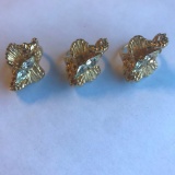 Lot of 3 Identical 18KT G.E. Rings with Cubic Zirconia Center Gems