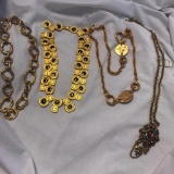 Lot of 4 Misc. Gold-Tone Necklaces