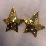 Lot of 8 Identical Gold-Tone Star Earrings