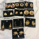 Lot of 10 Pairs of Misc. Gold-Toned Earrings