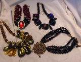 Lot of 4 Misc. Beaded Statement Necklaces