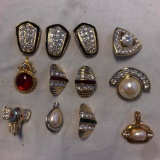 Lot of 12 Misc. Rhinestone Clips/Bead Enhancers