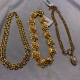 Lot of 3 Gold-Tone Necklaces