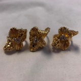 Lot of 3 Identical 18KT G.E. Rings with Cubic Zirconia Center Gems