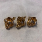 Lot of 3 Identical 18KT G.E. Rings with Cubic Zirconia Center Gems