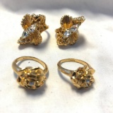 Lot of 4 Misc 18KT Gold Electroplated Rings