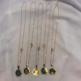 Lot of 5 Identical Thin, Gold-Filled Necklace Chains