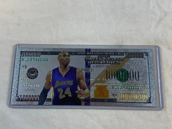 Silver Plated Foil Lakers KOBE BRYANT Bill Novelty Collection Note