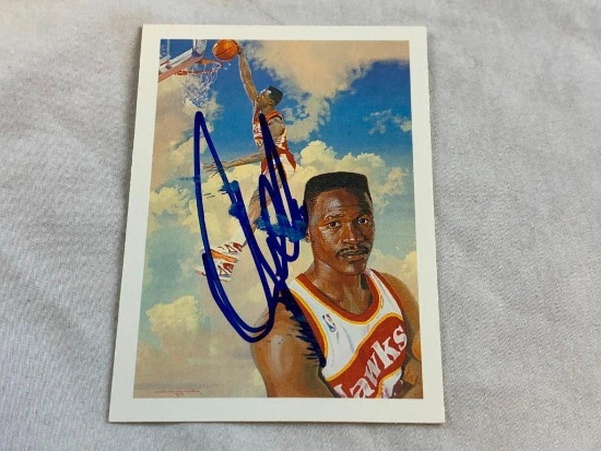 DOMINIQUE WILKINS Hawks AUTOGRAPH Basketball Card