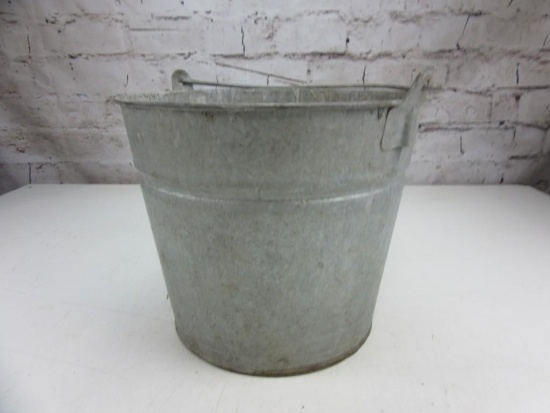 Galvanized Metal Bucket 11.25" in Diameter 9.5" Tall