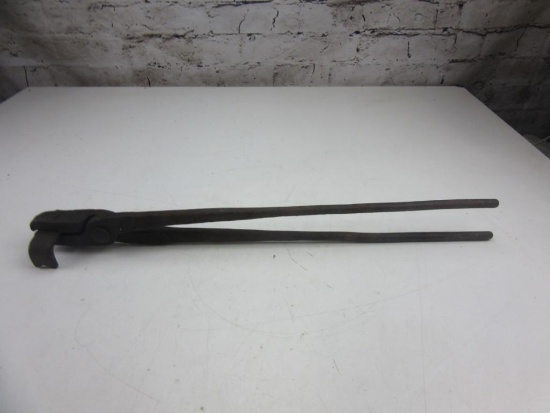 Antique 25" Long Metalworking Tongs