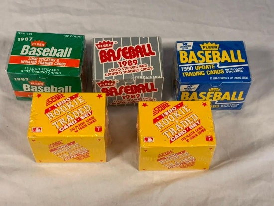 Lot of 5 Baseball Update Card Sets 1987-1990 SEALED