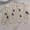 Lot of 4 Identical White and Black Bohemian Glass Beaded Necklaces