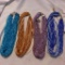 Lot of 4 Colorful Bohemian Glass Spacer Bead Necklaces