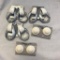 Lot of 5 Pairs of White and Silver-Toned Pierced Earrings