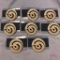 Lot of 8 Identical White Swirl Brooches
